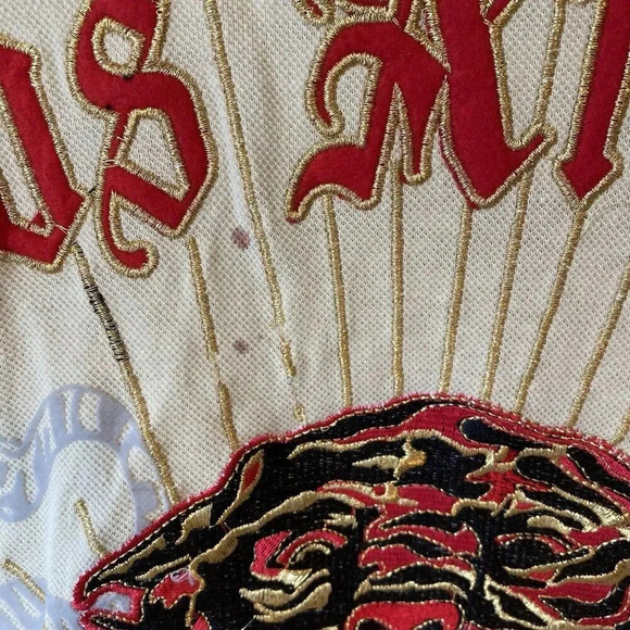 VTG Ed Hardy Los Angeles Embellished Polo T Shirt Tiger Yellow Unisex XXL NEW - Picture 8 of 9